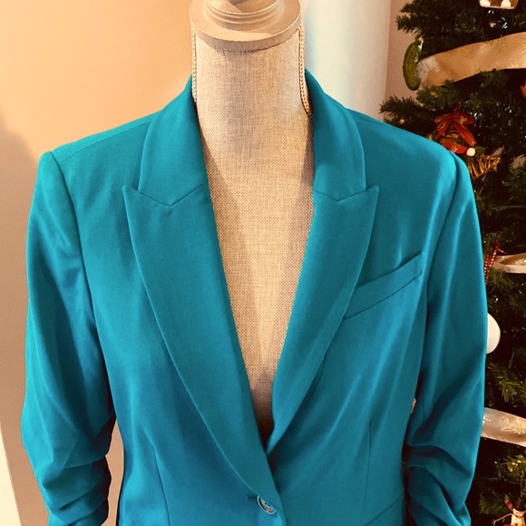 *SOLD on ♏️* MICHAEL by Michael Kors Womens Turquoise Blazer - Picture 5 of 10